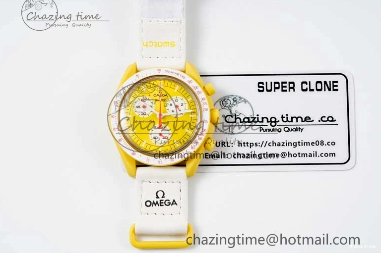 1223 Speedmaster Misson To The Sun 1:1 Best Edition Yellow Dial On Nylon Strap Quartz FlexibleFit 7855